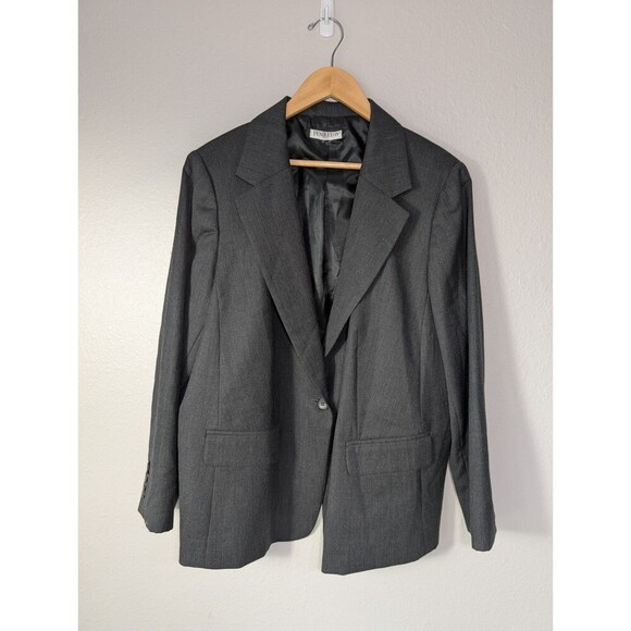 Pendleton Jacket Women Plus 22W 3XL Gray Virgin Wool Button Up Blazer Classy 127 - Picture 1 of 9